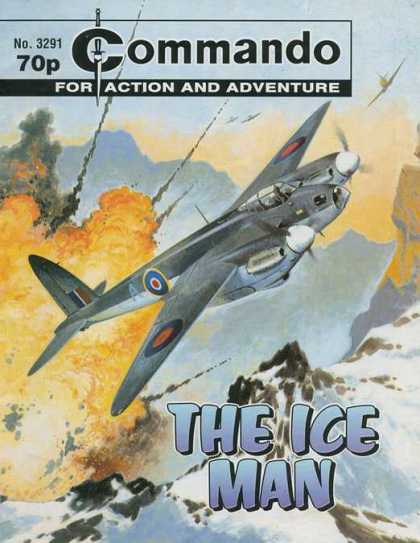 Commando 3291 - Dogfight - Explosion - The Ice Man - War Comic - Airplane