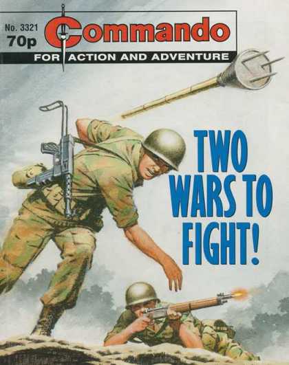 Commando 3321 - No 3321 70p - For Action And Adventure - Two Wars To Fight - Guns - Soldiers