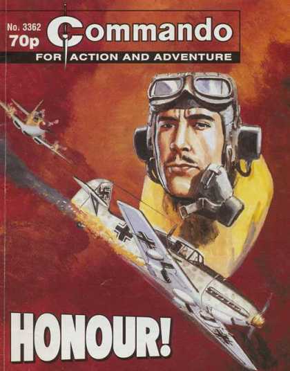 Commando 3362 - Commando - Action And Adventure - No 3362 - Bf 109 Going Down In Flames - Spitfire