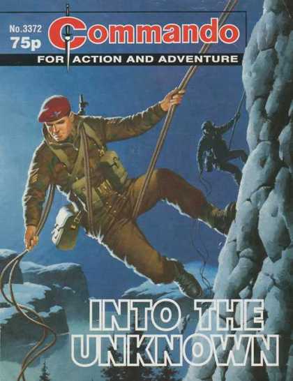 Commando 3372 - Red Beret - Rapelling - Into The Unkown - Camoflauge - Mountains