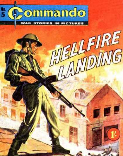 Commando 5 - War Stories In Pictures - Soldier - Hellfire Landing - Machinegun - House