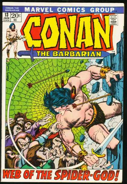 Conan the Barbarian 13 - Web Of The Spider-god - Marvel Comics Group - Arrow - Apes - Sword - Barry Windsor-Smith
