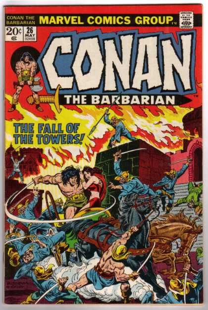 Conan the Barbarian 26 - Fire - Fight - Chariot - Warrior - The Fall Of The Towers - John Buscema