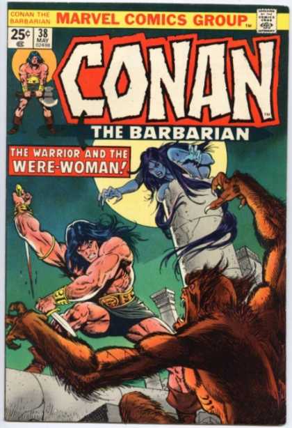 Conan the Barbarian 38 - Werewolf - Sword - Were-woman - Fighting - Pillars