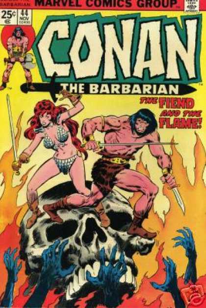 Conan the Barbarian 44 - 5 Blue Hands - Skull - Skull Teeth - Standing On Skull - Flames