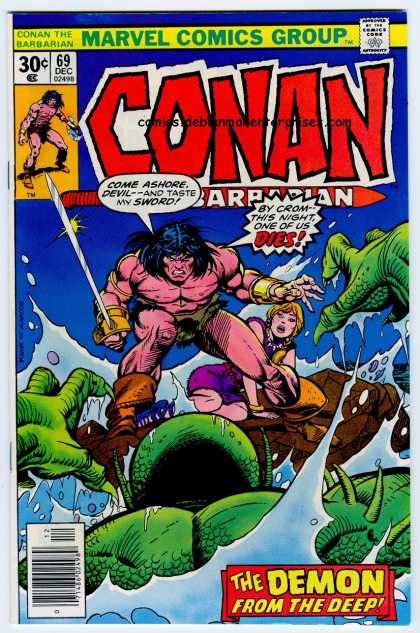 Conan the Barbarian 69 - Sword - Marvel Comics - 30 Cents - Speech Bubble - Weapon