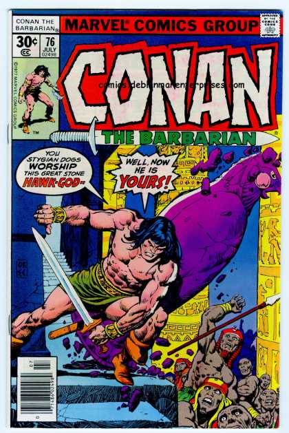 Conan the Barbarian 76 - Conan The Barbarian - Hawk God - Marvel Comics - July 76 - Crumbling Temple - Ernie Chan