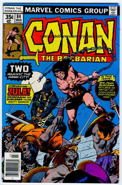 Conan the Barbarian 84 - Zula - Hawk City - Chain - Sword - Marvel - Ernie Chan, John Buscema