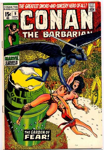 Conan the Barbarian 9 - Sword And Sorcery - The Garden Of Fear - Battle In Air - Winged Swordman - Forest - Barry Windsor-Smith