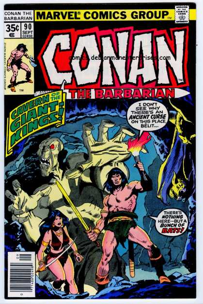 Conan the Barbarian 90 - Cave - Giant Kings - Marvel Comics - Bats - Blue - John Buscema