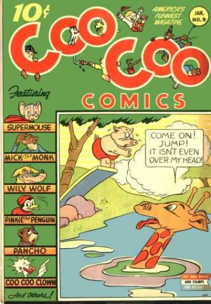 Coo Coo Comics 9 - Coo Coo - Supermouse - Mick The Monk - Wily Wolf - Pinkie The Penguin