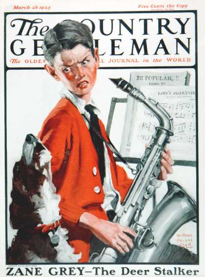 Country Gentleman - 1925-03-28: Dog Doesn't Like Sax Sounds (WM. Meade Prince)