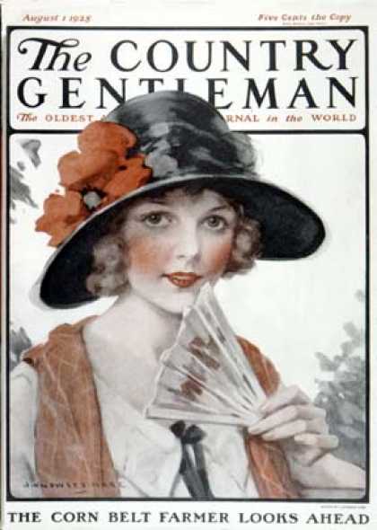 Country Gentleman - 1925-08-01: Woman with Fan (J. Knowles Hare)