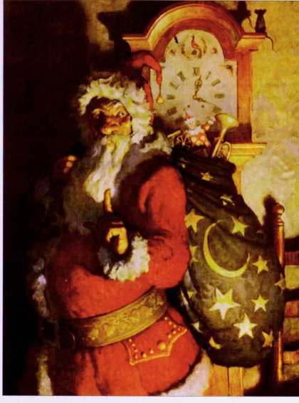 Country Gentleman - 1925-11-01: Santa With Sack of Toys (N.C. Wyeth)