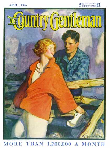 Country Gentleman - 1926-04-01: Meeting by the Fence (McClelland Barclay)