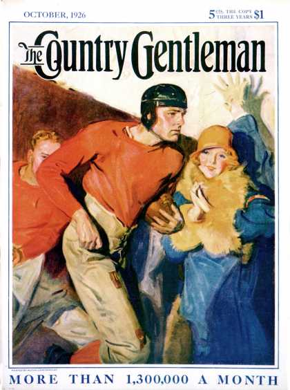 Country Gentleman - 1926-10-01: Football Player and Fan (McClelland Barclay)