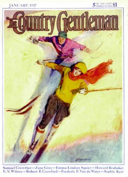 Country Gentleman - 1927-01-01: Downhill Skiing (McClelland Barclay)