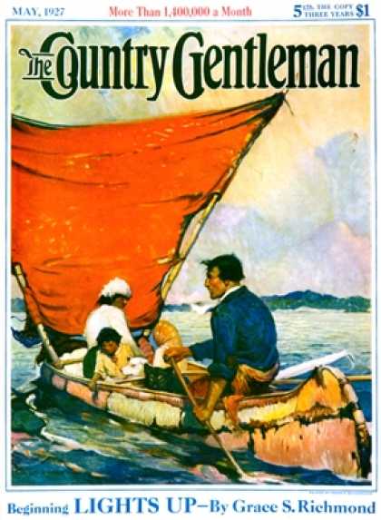 Country Gentleman - 1927-05-01: Family in Canoe (Frank E. Schoonover)