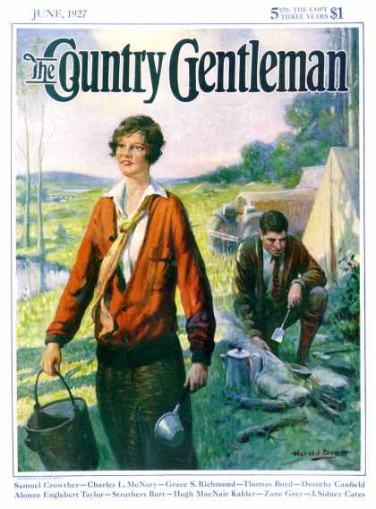 Country Gentleman - 1927-06-01: Camping Couple (Harold Brett)