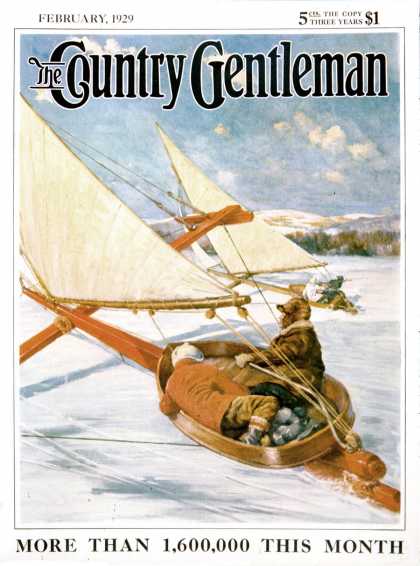 Country Gentleman - 1929-02-01: Ice Boating (Anton Otto Fischer)