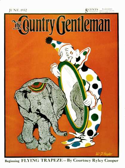 Country Gentleman - 1932-06-01: Clown & Elephant (W.P. Snyder)