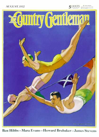 Country Gentleman - 1932-08-01: Diving Women and Man (John Newton Howitt)