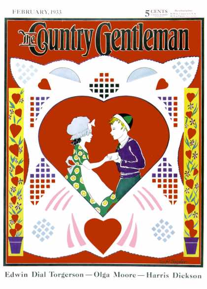 Country Gentleman - 1933-02-01: Valentine Couple Cut-out (W.P. Snyder)