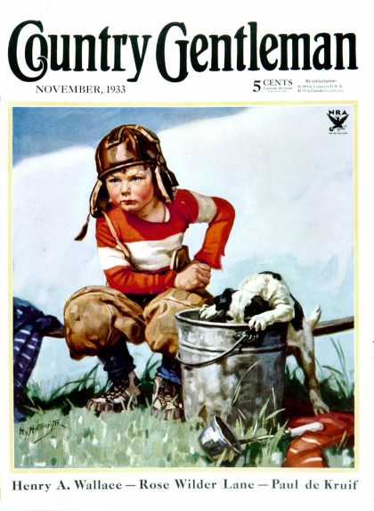 Country Gentleman - 1933-11-01: Water Boy and Dog (Henry Hintermeister)