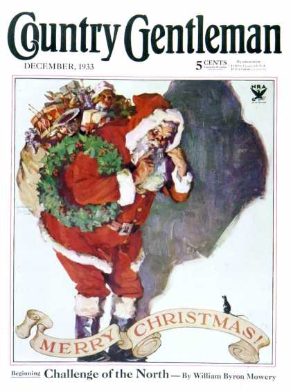 Country Gentleman - 1933-12-01: Santa and Christmas Mouse (WM. Meade Prince)