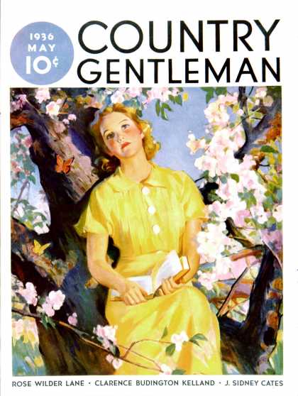Country Gentleman - 1936-05-01: Reading Among the Blossoms (Unknown)