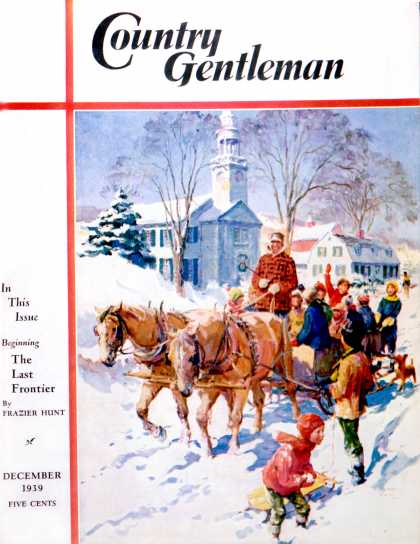 Country Gentleman - 1939-12-01: Sleigh Ride Through Town (WM. Meade Prince)