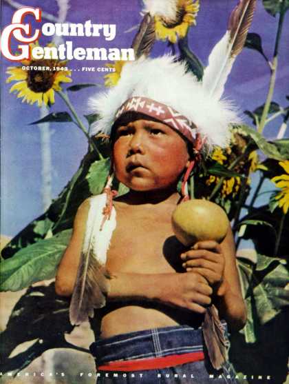 Country Gentleman - 1943-10-01: Indian Boy and Gourd (Salvadore Pinto)