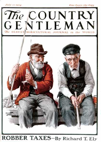 Country Gentleman - 1924-07-12: Old Men Fishing (Harold Brett)