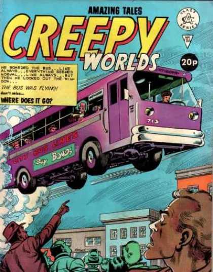 Creepy Worlds 186 - Flying Bus - Pointing - Creepy Wolds - Crowd - Passengers