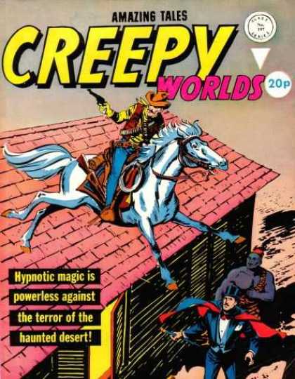 Creepy Worlds 197 - Horse - Cowboy - Cape - Hat - Magician