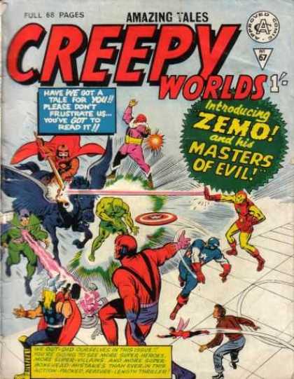 Creepy Worlds 67 - Superman - Light - Fighting - Horse - Introducing Zemo And His Masters Of Evil