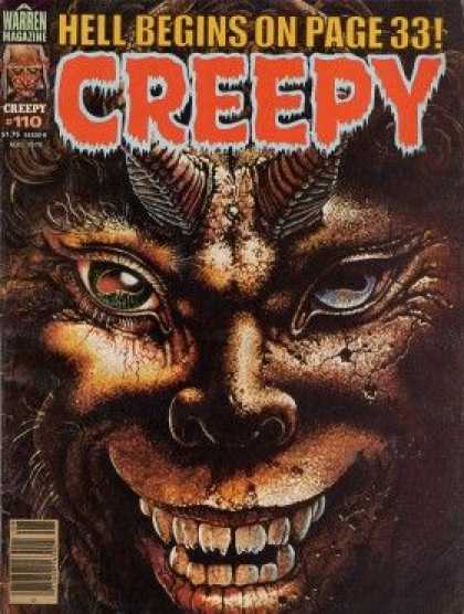 Creepy 110 - Warren Magazine - 110 - Horned Devil - One Green Eye - One Blue Eye