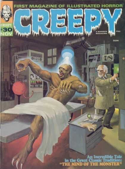 Creepy 30 - Monster - First Magazine Of Illustrated Horror - The Mind Of The Monster - Labratory - Mad Scientist