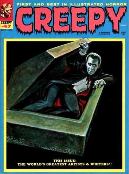 Creepy 47 - Coffin Bed - Dracula - Vampire Awakens - Bloodsucker - Black Cape With Red On The Inside