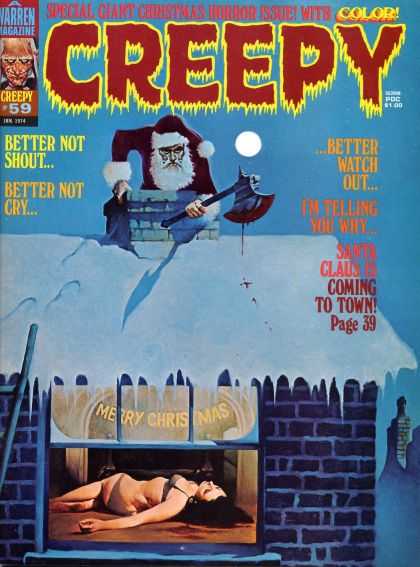 Creepy 59 - Santa Claus - Warren Magazine - Hatchet - Blood - Chimney - Richard Corben