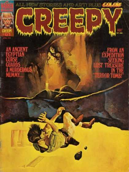 Creepy 61 - Color - Warren Magazine - Man - Ancient Egyptian Curse - Terror Tomb