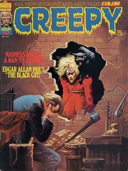 Creepy 62 - Warren - The Black Cat - Edgar Allan Poe - Madness - Man