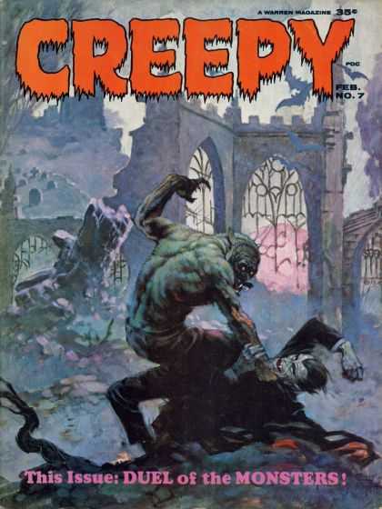 Creepy 7 - Vampire - Werewolf - Duel Of The Monsters - Cemetary - Twilight - Frank Frazetta