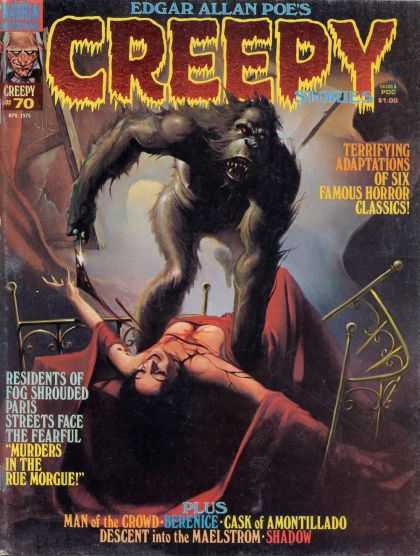Creepy 70 - Ravage Ape - Frightmare Dreams - Bedside Tales Of Terror - Murdering Monkey Masacures Maiden - Spooky Bumps In The Night