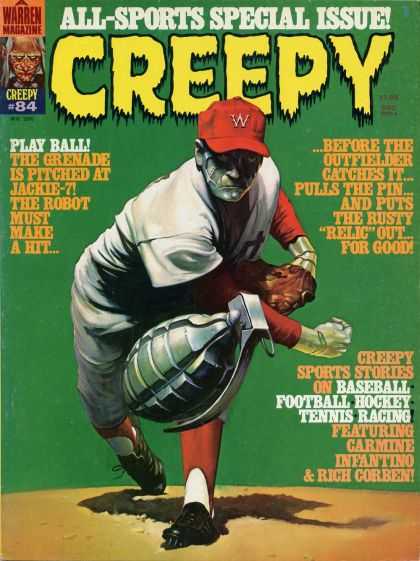 Creepy 84 - Baseball - Grendade - Sports - Warren Magazine - Pitcher