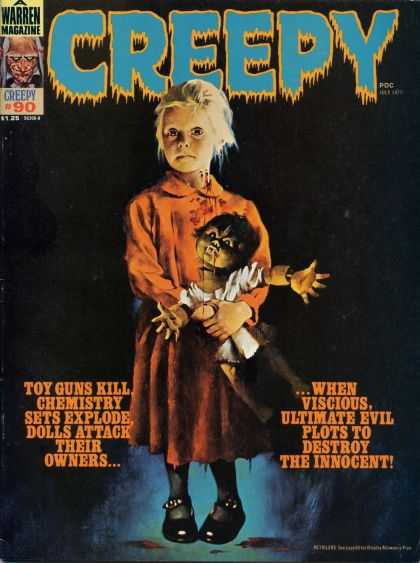 Creepy 90 - Doll - Warren Magazine - Black Mary Janes - Dolls Attack - Ultimate Evil Plots