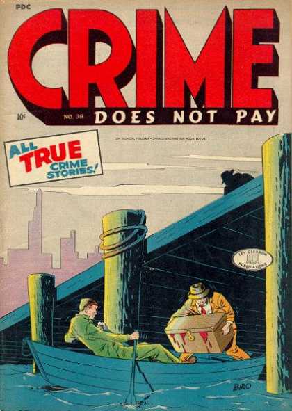 Crime Does Not Pay 39 - Crime Stories - True Storeis - Boat - Box With Blook - Pier