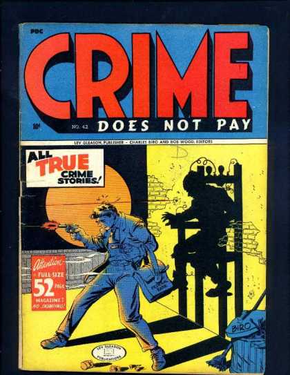 Crime Does Not Pay 42 - Shadow Play - True Stories - Gleason Publisher - Wood Editor - Man With A Gun