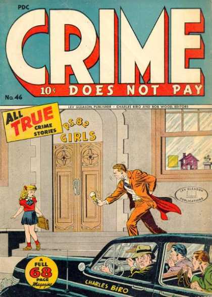 Crime Does Not Pay 46 - Ps 82 Girls - Little Girl - Ice Cream Cone - Window - Car