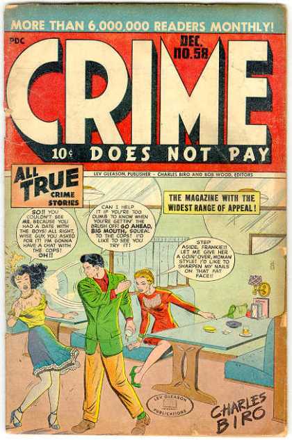 Crime Does Not Pay 58 - Slap - Diner - True - Charles Biro - Red Dress